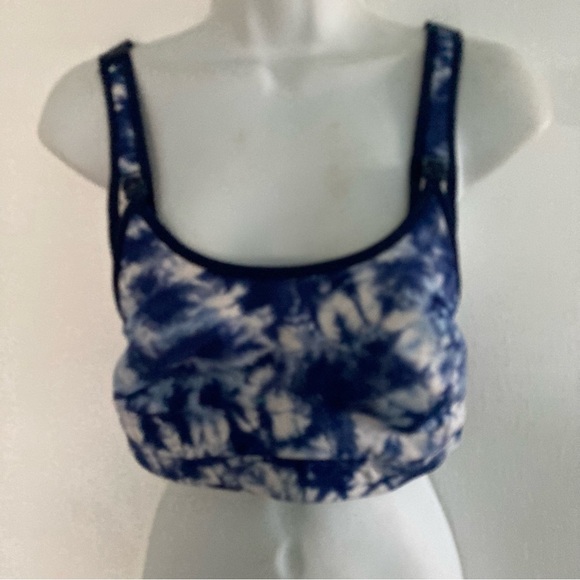 Gapfit Low Impact Maternity Nursing Sports Bra S Blue Off White Convertible - Picture 4 of 6